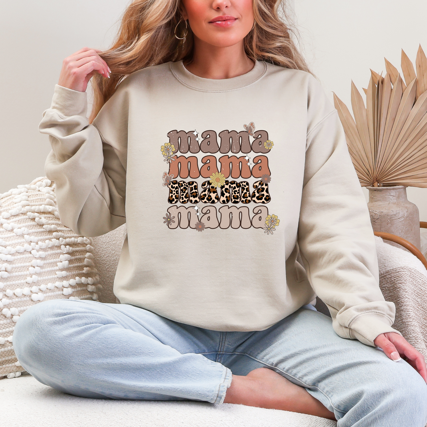 beige sweatshirt for mom retro design