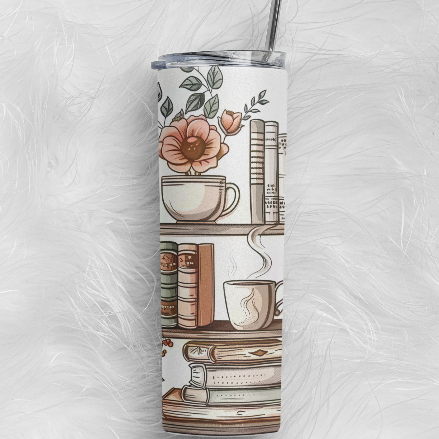 20 oz Tumbler for book lover Comes with straw