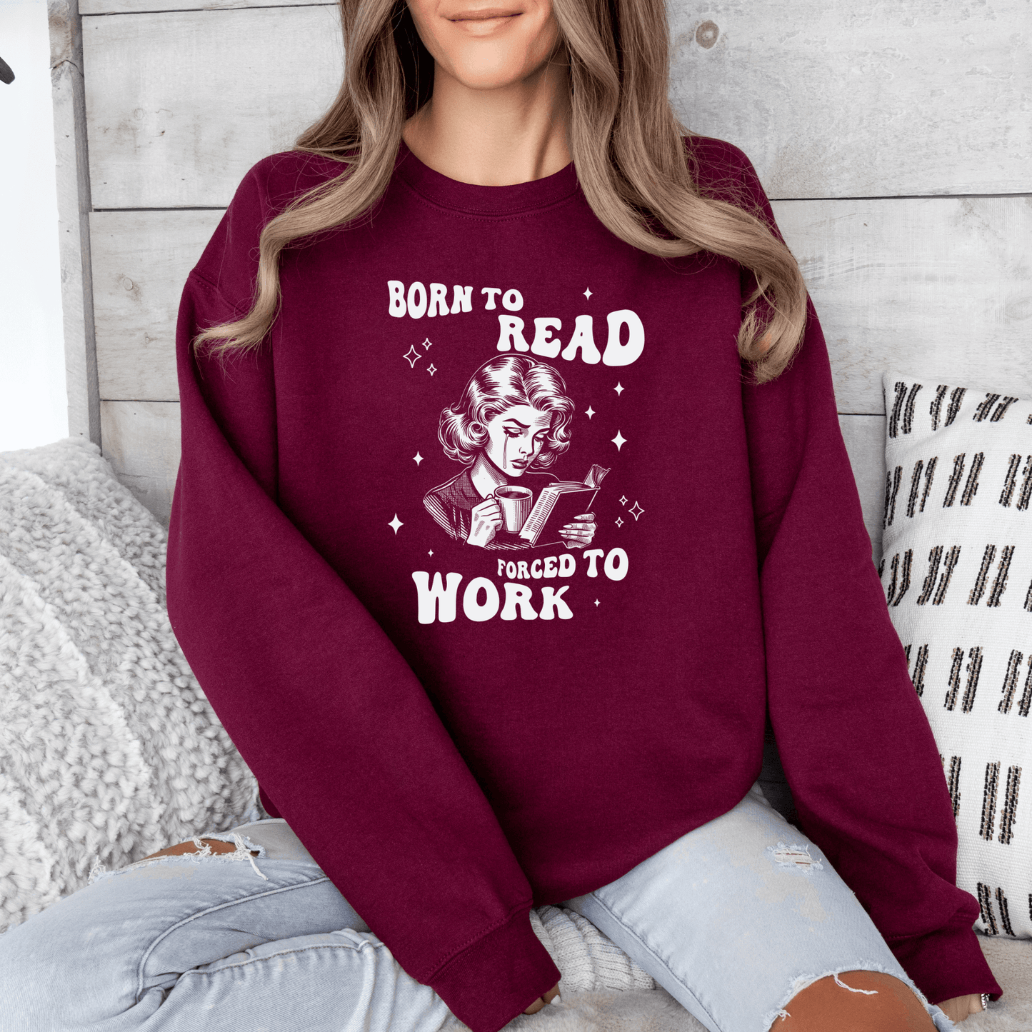 Born to Read Crewneck Sweatshirt – Cozy Sweatshirt for Book Lovers