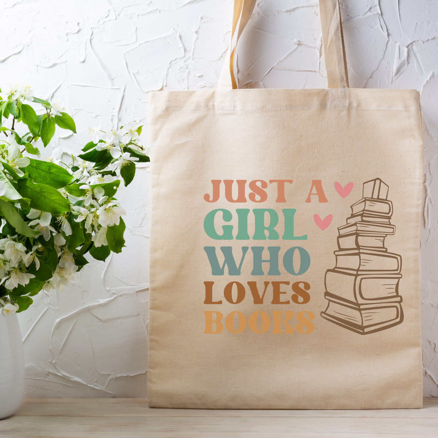 Just a Girl Who Loves Books Canvas Tote Bag