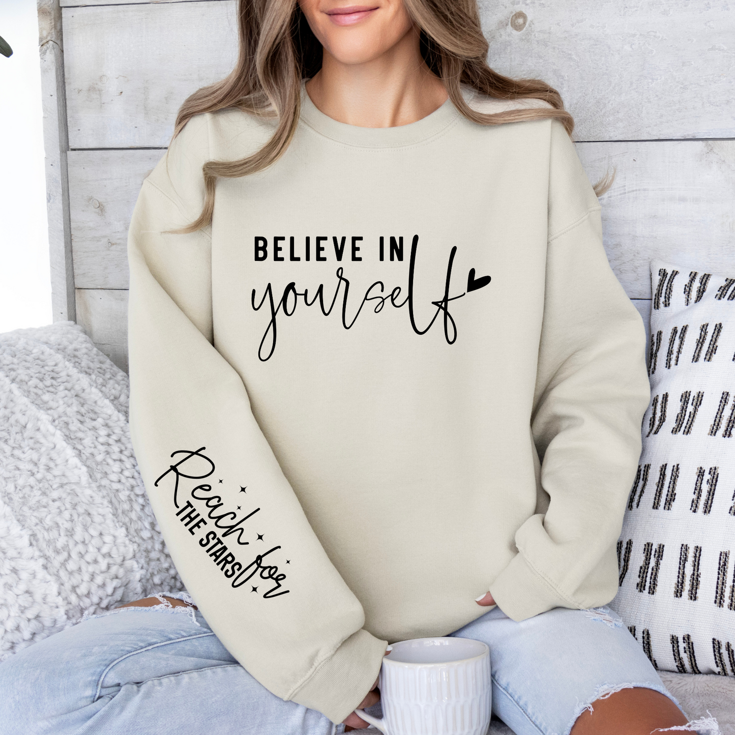Positive affirmation sweatshirt Inspirational quote clothing 50/50 cotton polyester sweatshirt