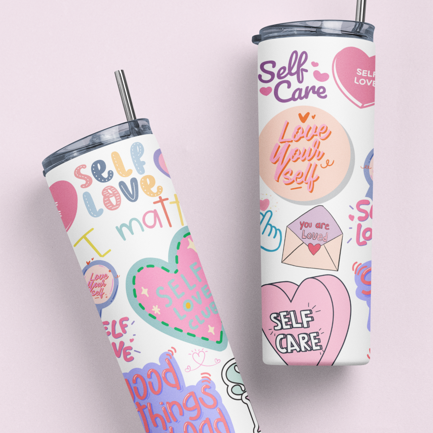 Self love tumbler 20oz Empowering drinkware Confidence booster tumbler Insulated self-love tumbler