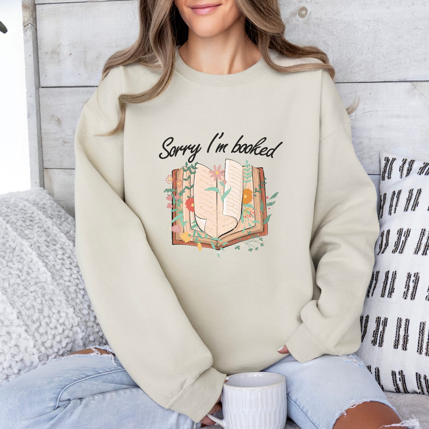 Sorry I'm Booked Sweatshirt – Funny & Cozy Sweatshirt for Book Lovers