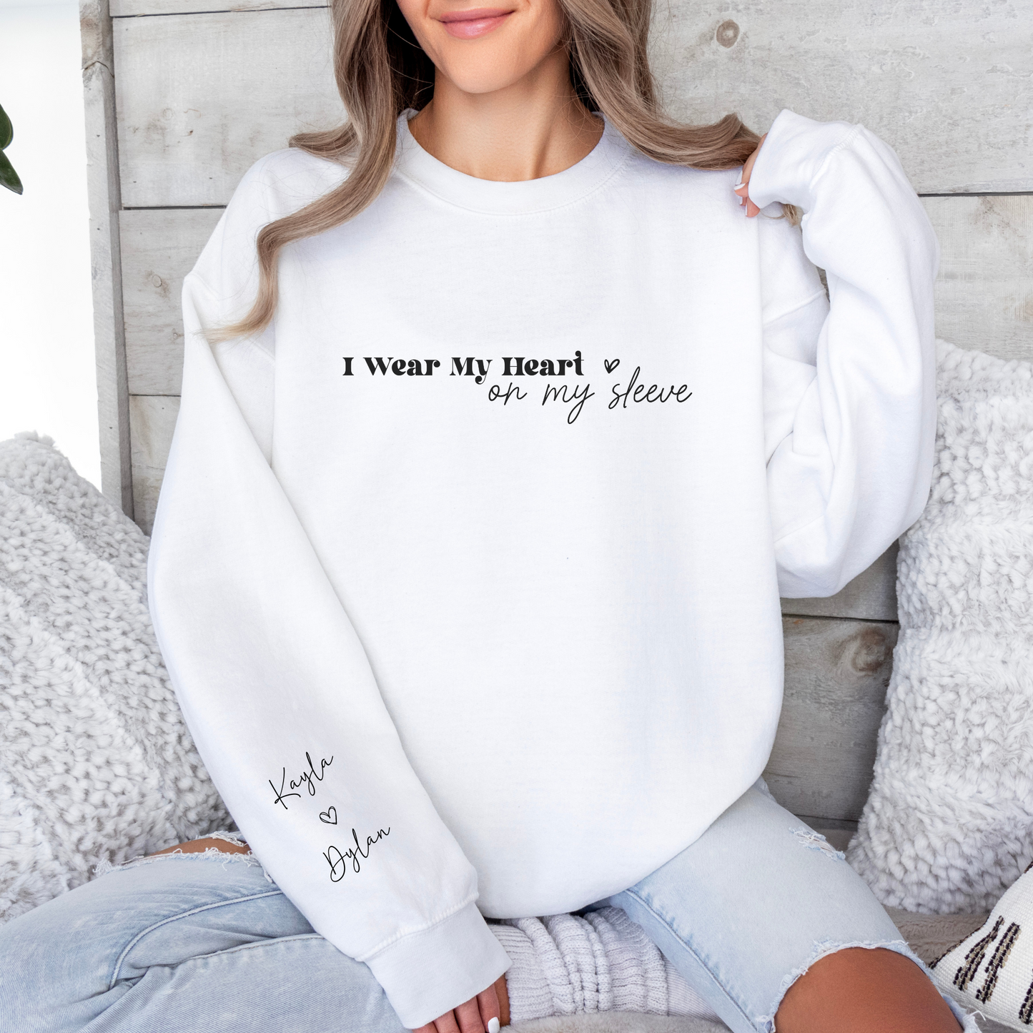 sweater with custom kids names Azta Studio Sand