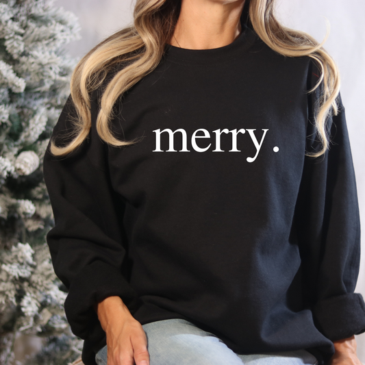 Merry Minimalist Christmas Sweater_ Black