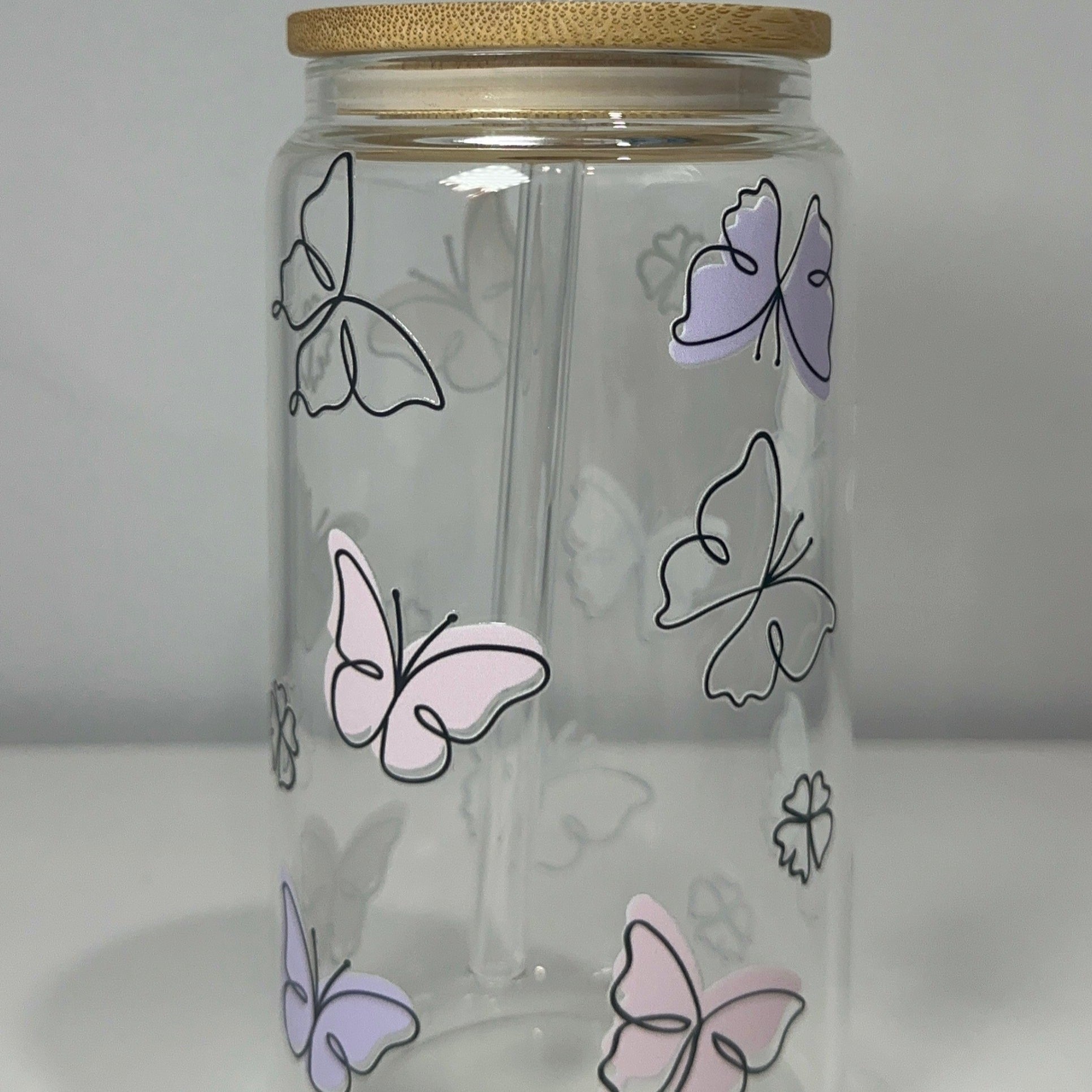 this 16 oz. can is perfect for iced coffee or any drink.  Its bamboo lid and straw add an eco-friendly touch