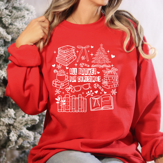 Christmas Bookish Doodle Sweatshirt- All Booked 