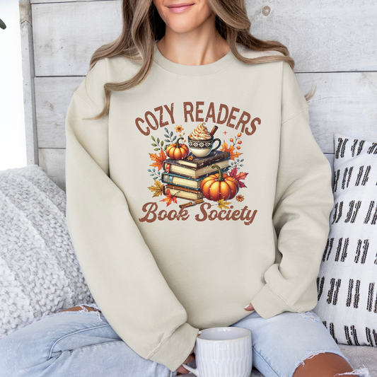 Cozy Readers Book Society Sweatshirt _ Sand