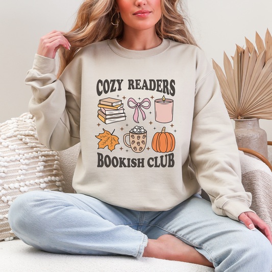 Cozy Readers Bookish Club Sweatshirt _ Beige