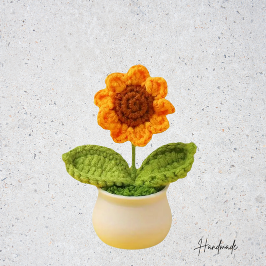 Handmade Crochet Flower in Pot