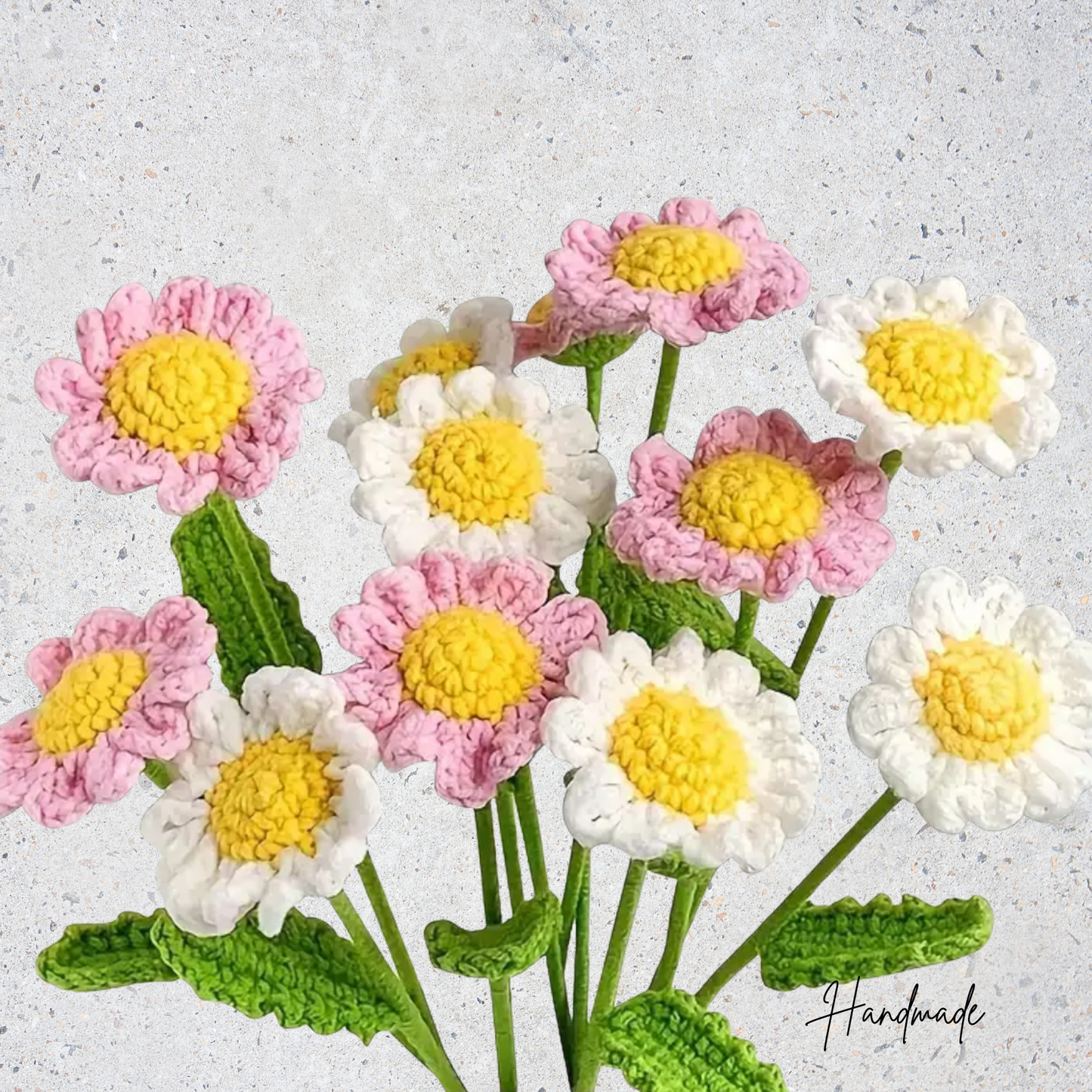 Handmade Artificial Daisy Bouquet Crochet Flowers (1)