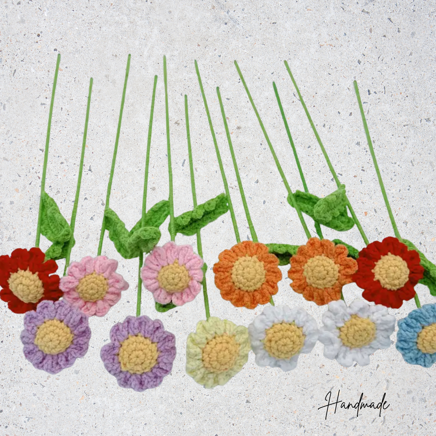 Handmade Artificial Daisy Bouquet Crochet Flowers (1)
