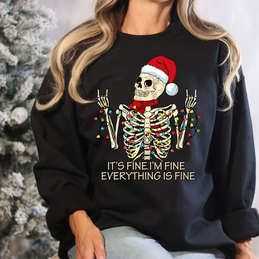 Everything’s Fine Skeleton Christmas Sweater