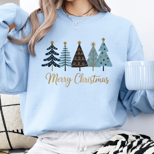 Light Blue Minimalist Christmas Sweater