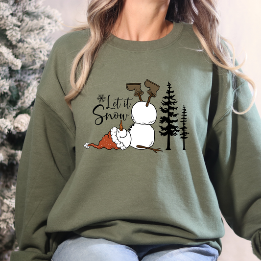 Let It Snow Funny Christmas Snowman Sweatshirt