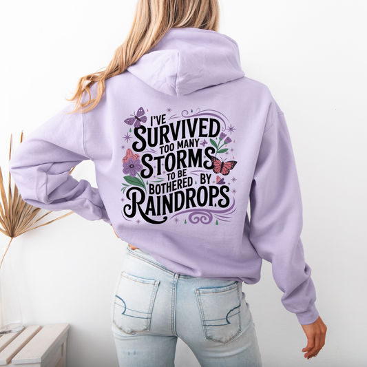 Light Purple Hoodie with motivational message on back