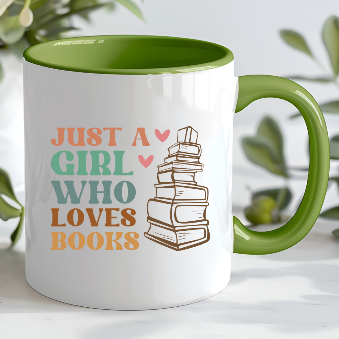 Just a Girl Who Loves Books Mug – 11oz Bookish Mug for Book Lovers