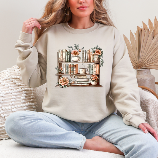 Library Aesthetic Boho Sweatshirt - Sand