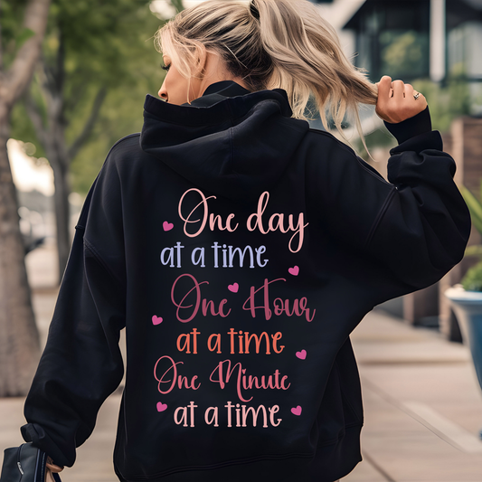 One Day at a Time Hoodie_ Black