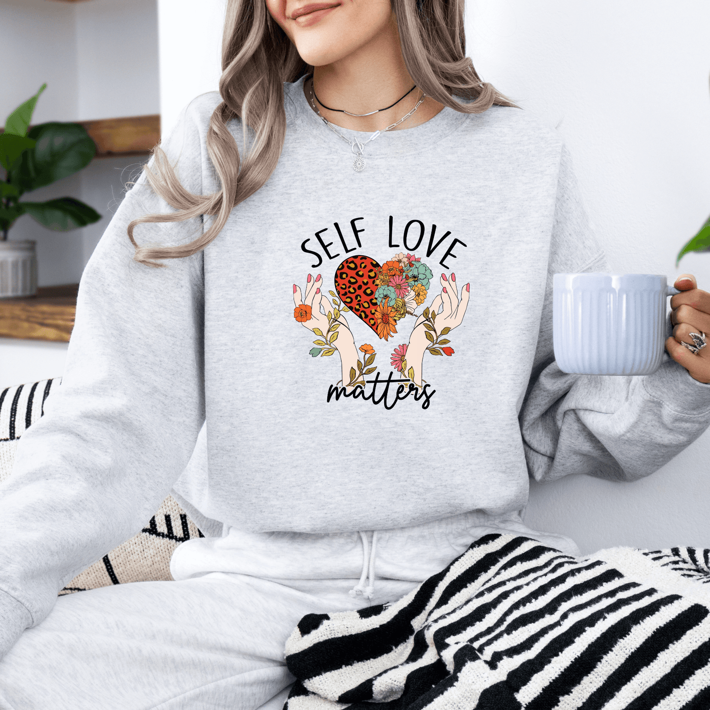Self Love Matters Crewneck Sweatshirt – Motivational Sweatshirt with Uplifting Quote