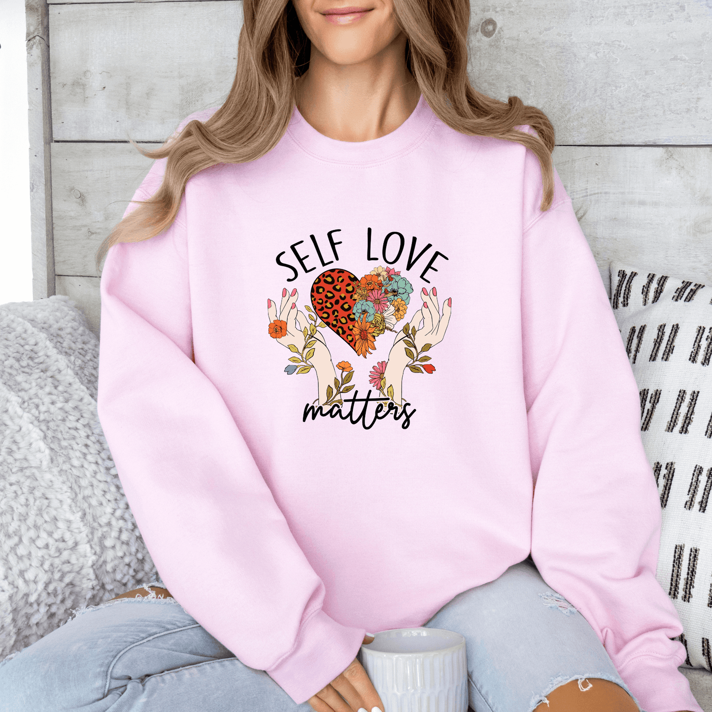 Self Love Matters Crewneck Sweatshirt – Motivational Sweatshirt with Uplifting Quote
