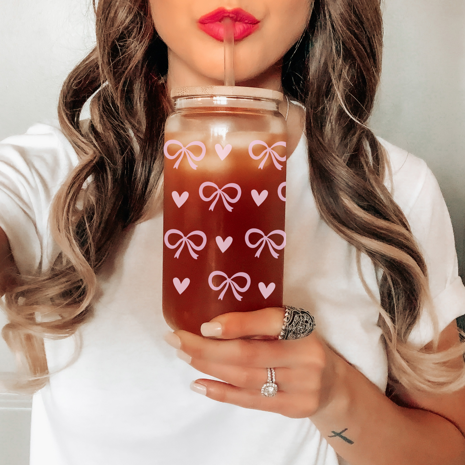 Books and Coffee 16 oz Glass tumbler - Bookish, Cute Glass Can for Book lovers