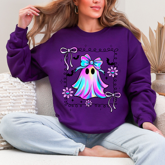 Preppy Ghost dark purple sweatshirt